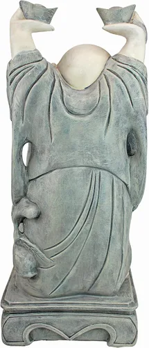 Miniatura 4 de Design Toscano Jolly Hotei Laughing Man - Estatua de jardín para interiores y exteriores, 26 pulgadas de alto, resina de piedra fundida, acabado