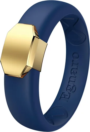 Miniatura 15 de Egnaro - Anillo de boda de silicona para mujer, diseño ergonómico y transpirable, ancho de 0.15 pulgadas, bandas de silicona flexibles con placa