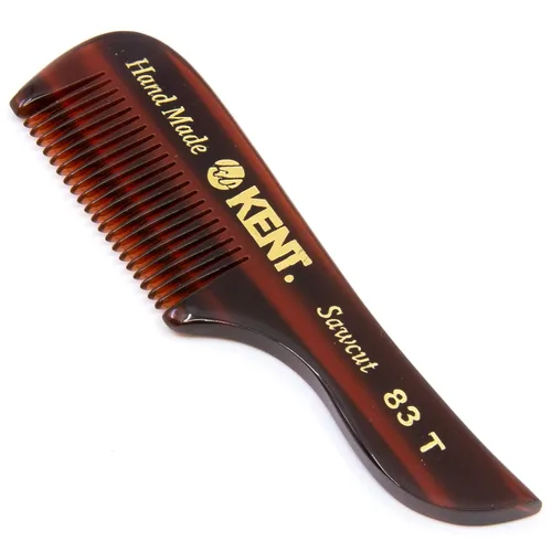 Kent Peine de bolsillo para barba y bigote de caballero pequeño 83T, tamaño de bolsillo dentado fino para aseo y peinado del vello facial. Corte de