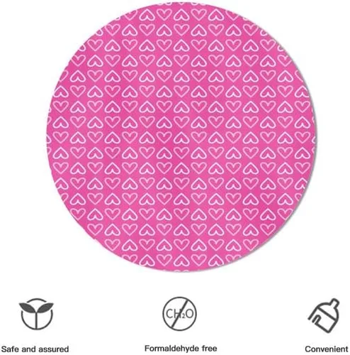 Miniatura 3 de Cute Round Tablecloth Heart-Shaped Table Cloth Decor Washable Table Cover with Wrinkle Resistant for Home Kitchen Dining Room Picnic Camping Party