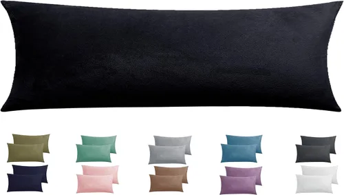 Miniatura 22 de Paquete de 2 fundas de almohada King de terciopelo con cremallera, súper suaves y acogedoras, fundas de almohada de franela difusa de lujo con Gris