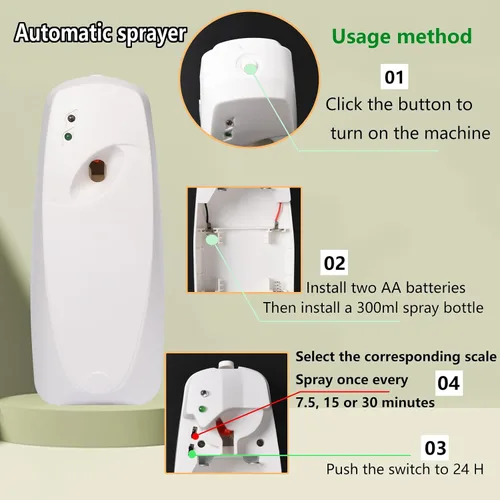 Miniatura 4 de 1 paquete de dispensador automático de ambientador, contenedor de ambientador de aire, adecuado para latas de 5.51 x 2.56 pulgadas, capacidad