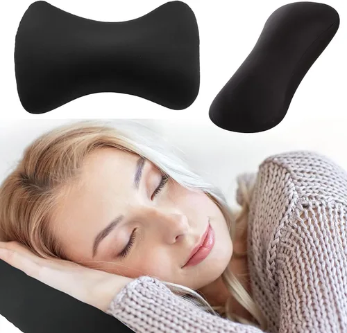 Miniatura 4 de ASkinds 2 almohadas cilíndricas de 15 x 7.8 pulgadas, cómodas almohadillas tipo hueso de microcuentas, cojín de tubo de cama para cabeza, cuello