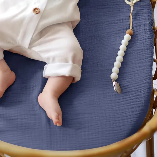 Miniatura 111 de lulumoon Sábanas de muselina para moisés para bebé: sábanas ajustables suaves para moisés de cabecera para niños y niñas Oliva y Crema