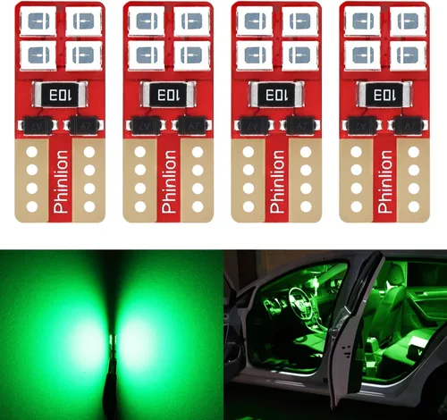 Miniatura 12 de PHINLION 12V T10 168 194 Bombillas LED amarillas ámbar, súper brillantes, miniatura 2835 8-SMD, cuña 12961 12396 para luces interiores de coche