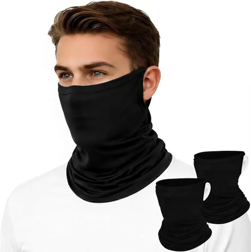 Paquete de 2 polainas para el cuello con trabillas para las orejas, transpirable UPF50+ protección solar UV para ciclismo, senderismo y deportes al