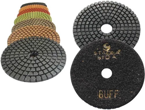 Miniatura 13 de Grit 50 4" Diamond Pulir Pads Premium Grado Mojado Flexible 3 MM Alto