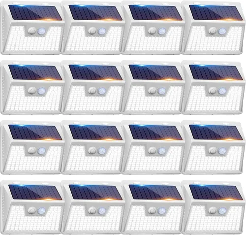 Miniatura 11 de Peasur Luces Solares para Exteriores con Sensor de Movimiento, 140 LED Luz Solar Alimentada por Energía Solar para Cerca Impermeable, 3 Modos