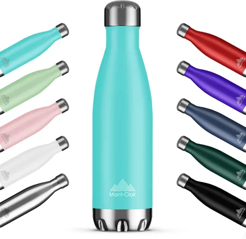 Miniatura 10 de Mont-Clair H2O - Botella de agua de acero inoxidable aislada al vacío, sin BPA, botella de bebidas frías 12 horas y calientes las 24 horas, metal