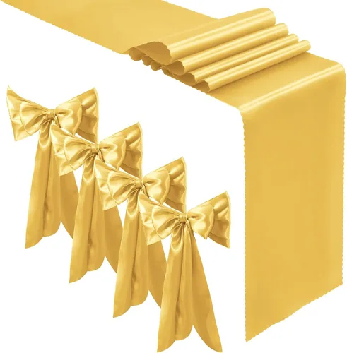 Miniatura 10 de Aormenzy 12 caminos de mesa de satén azul bebé de 12 x 108 pulgadas, caminos de mesa de boda sedosos, decoración de mesa elegante, caminos de mesa
