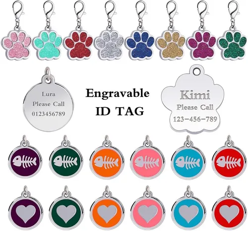 Miniatura 2 de Collares de gato personalizados con etiqueta de identificación, corbata de campana, collares de gatito personalizados de liberación rápida