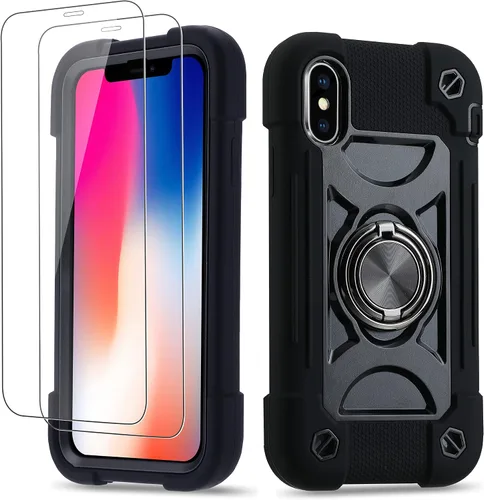 Miniatura 45 de Funda para iPhone Se3/iPhone Se2, iPhone 6/6S, iPhone 7/iPhone 8 de 4.7 pulgadas con soporte de anillo, con 2 protectores de pantalla resistentes