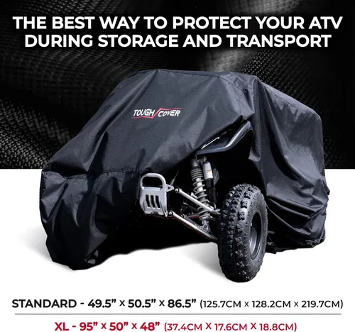 Miniatura 3 de Tough Cover Basic Edition Funda para ATV, Tela Resistente de Grado Marino 210D, Cubierta para Quad para Kawasaki, Honda, Polaris, Yamaha y Más.