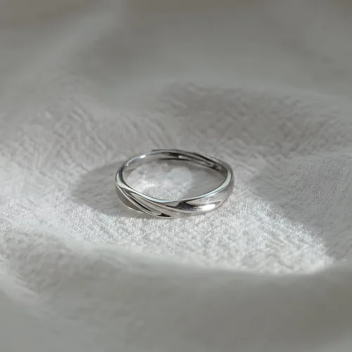 Miniatura 229 de Anillo de plata de ley 925, minimalista, ajustable, hecho a mano, para mujeres y niñas
