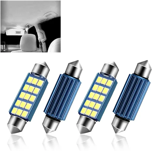 Miniatura 10 de 2 piezas de focos LED extremadamente brillantes 578, 1.59" 6500K 2835 chipsets 400LM luz de lectura de techo de doble punta para luces LED