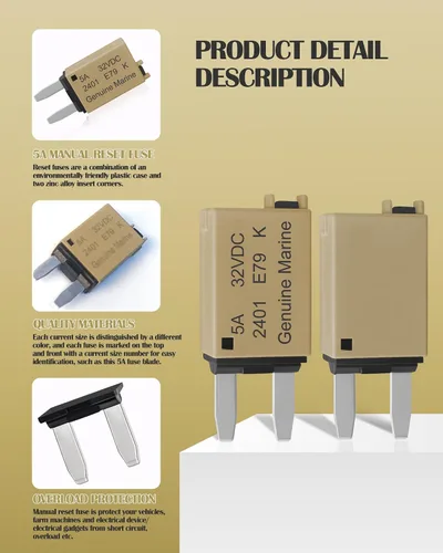 Miniatura 4 de Kit de Fusibles Mini de Bajo Perfil 5A – Fusibles de Interruptor de Circuito de Reinicio Manual ATM de 5A para Automóvil, RV, Coche, Camión, Juego