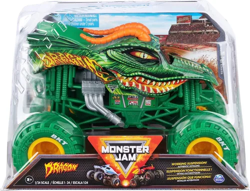 Monster Jam, Camión Monstruo Dragón Oficial, Vehículo de Colección Fundido a Presión, Escala 1:24, Juguetes para Niños Varones de 3 Años en Adelante
