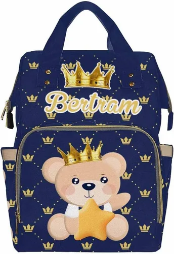 Miniatura 16 de Mochila personalizada para pañales con nombre, mochila grande multifuncional personalizada para pañales de gran capacidad, bolsa de mamá para nueva