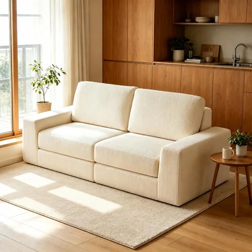 Miniatura 20 de Sofá seccional modular, 120.47" Sofá seccional moderno en forma de nube con chaise en L, cómodo sofá mullido de corduroy con asiento profundo, sofás