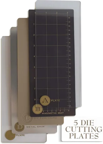 Anna Griffin Sistema de placas de troquelado y estampado en relieve para álbumes de recortes con potente hoja magnética, accesorios para máquina de