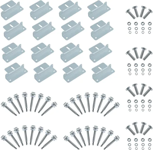 Miniatura 7 de JJN Soportes de montaje en panel solar, 1 juego de 4 unidades de soportes de montaje de panel solar, soportes de aluminio ligero sin corrosión