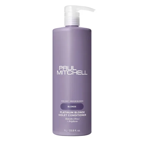 Paul Mitchell Platinum Blonde Violet Conditioner, Banishes Brass + Brightens, Ideal for Light to Medium Blonde, Silver, Gray or White Hair