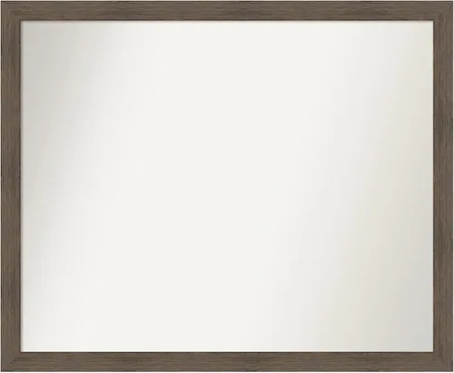 Miniatura 457 de Amanti Art Espejo de pared personalizado no biselado (24 x 27 pulgadas), marco estrecho de nogal chipre - varios tamaños personalizados - Espejo