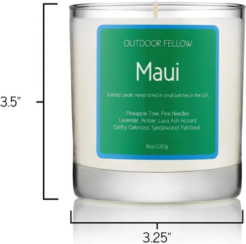 Miniatura 7 de Maui Vela perfumada Outdoor Fellow Vela perfumada de isla Tiempo de combustión de más de 40 horas Mezcla de cera de coco y albaricoque