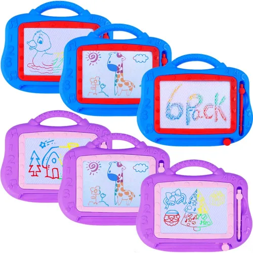 Tableros de dibujo de color – Juego de 6 tableros de dibujo magnéticos para niños pequeños, tablero de dibujo y tablero de escritura, bloc de