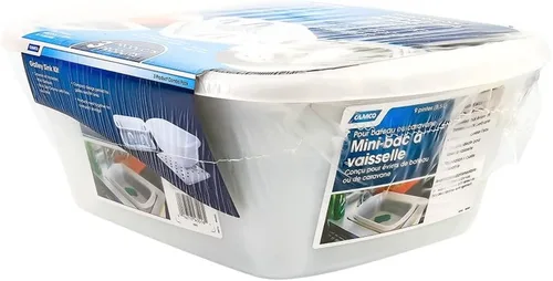 Miniatura 2 de Camco 43517 Kit de fregadero blanco con escurridor de platos, bandeja y alfombrilla para fregadero, paquete de 1