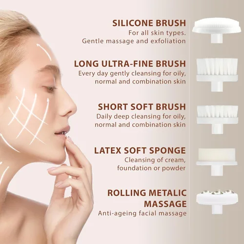 Miniatura 2 de Cepillo de Limpieza Facial Exfoliante para el Rostro Limpiador Exfoliante para el Cuidado de la Piel Lavado para Mujeres Niñas Exfoliante Eléctrico