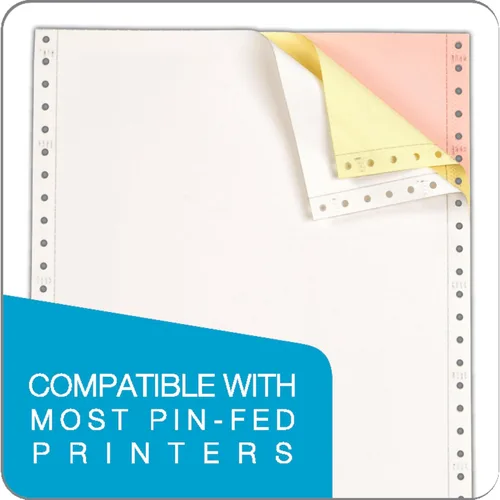 Miniatura 4 de TOPS Papel de computadora continuo, 3 partes, sin carbono, márgenes extraíbles de 0.5 pulgadas, 9.5 x 11 pulgadas, 1100 hojas, blanco/canario/rosa