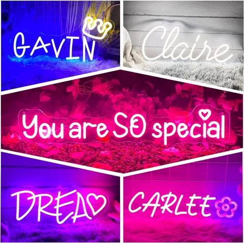 Miniatura 3 de Letrero de neón personalizado para decoración de pared, letrero de neón personalizable con nombre de neón LED, decoración de dormitorio, letrero