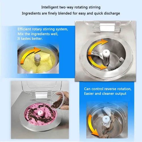 Miniatura 7 de Máquina de helados duros para encimera, máquina de hielo italiana, crema de mezcla de helados 20 L/H, para el hogar, camión de helados, remolque