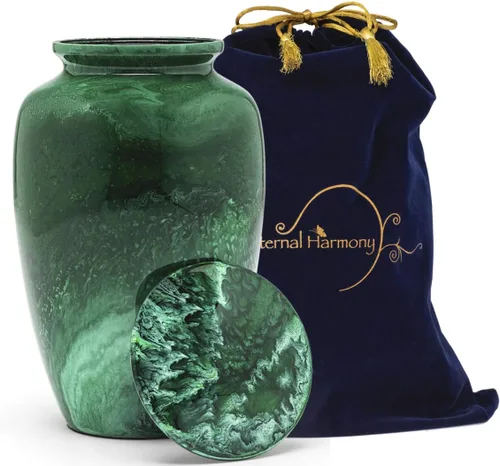 Miniatura 18 de Eternal Harmony Urna grande para cenizas, urna de cremación masculina y femenina para cenizas humanas con acabados elegantes, sello seguro y bolsa