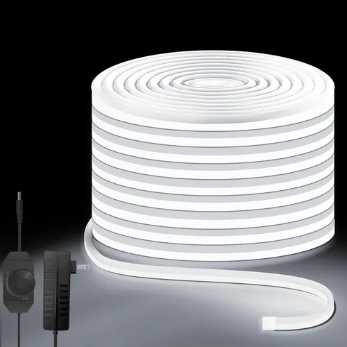 Miniatura 11 de Luces LED de Neón, Tiras de Luces LED Regulables de 12V, Blancas Cálidas, 5m/16.4ft, Luces de Cuerda LED de Neón Impermeables, Tira de Luces LED