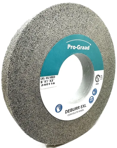 Miniatura 21 de EXL Rueda de Desbarbado - 6" x 1" x 1" 8S Fino - Carburo de Silicio - Rueda para Desbarbado, Acabado y Pulido de Metal - Convoluta - 09549-1 Pack