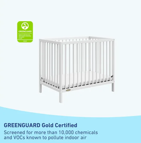 Miniatura 7 de Graco Teddi - Mini cuna convertible 4 en 1 con colchón adicional resistente al agua (blanco) – Certificado GREENGUARD Gold, colchón de 2.75 pulgadas