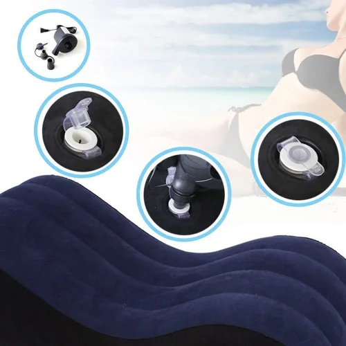 Miniatura 3 de COSWE Almohada en forma de cuña, almohada lumbar triangular inflable de aire, almohada inflable de aire, adecuada para varias posturas con pequeña