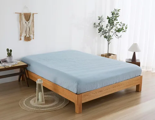 Miniatura 2 de Sábana Bajera de 100% Lino Tamaño Queen (1 Pieza), Sábana de Bolsillo Profundo de 15 Pulgadas para Colchón, Estilo Granja Lavado en Piedra, Suave