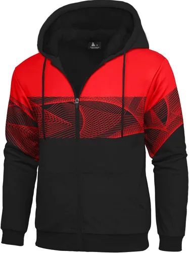 Miniatura 2 de SCODI - Sudaderas con capucha para hombre, sudadera de forro polar pesado, cremallera completa, forro de sherpa grueso