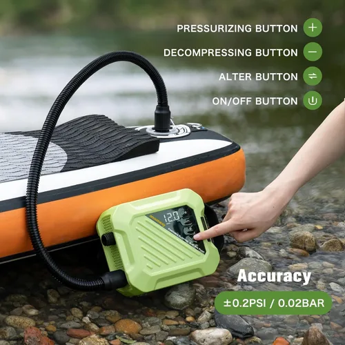 Miniatura 9 de Paddle Board Electric Pump 20PSI High Pressure Rechargeable SUP Air Pump, Intelligent Dual Stage Inflation & Deflation,Auto-Off for Stand Up Paddle
