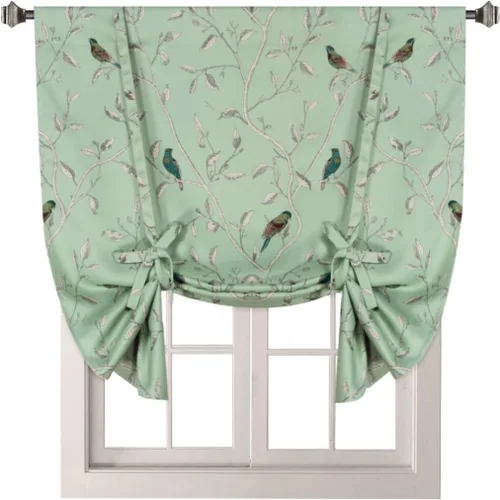 Cortina opaca con aislamiento térmico para ventana pequeña, ajustable, con bolsillo para barra, cortina corta para cocina, 42 pulgadas de ancho por