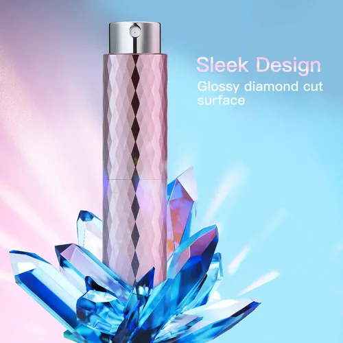 Miniatura 3 de LISAPACK Botella de spray de perfume atomizador 8ML (3 PCS) Dispensador de colonia vacío portátil (negro, plata, rosa)