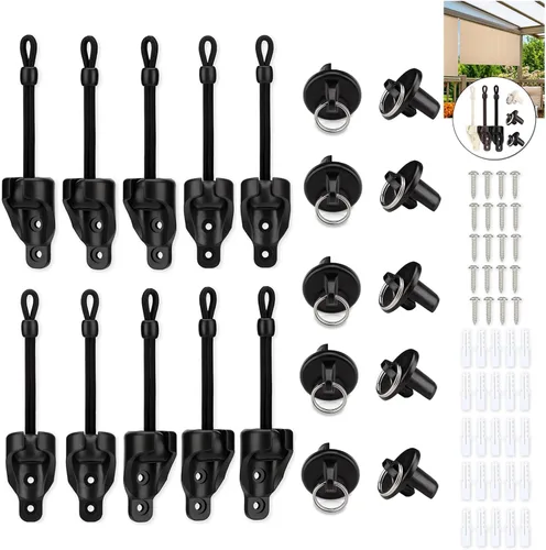Miniatura 10 de Coolaroo - Piezas de repuesto para atar sombra y tapa de extremo con kit de anillo, resistencia a la intemperie, compatible con persianas