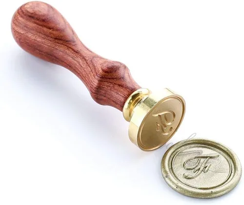 Miniatura 24 de VOOSEYHOME - Sello de cera, letra inicial escrita a mano con mango de palisandro, decoración en invitaciones, sobres de correo, tarjetas, libros