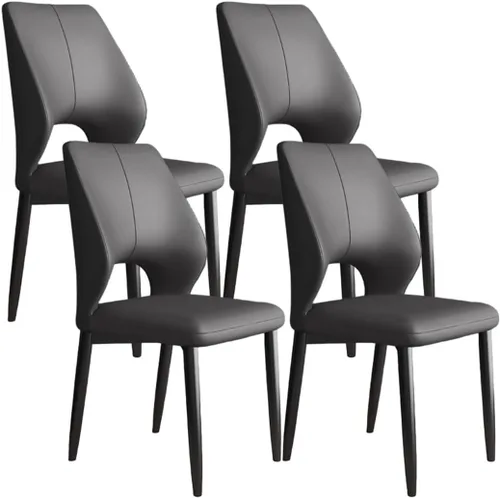 Miniatura 16 de YVYKFZD Simple Dining Chairs Set, PU Leather Kitchen Chairs, Armless Dining Room Chair with Metal Legs, Upholstered Living Room Chair, for Bedroom
