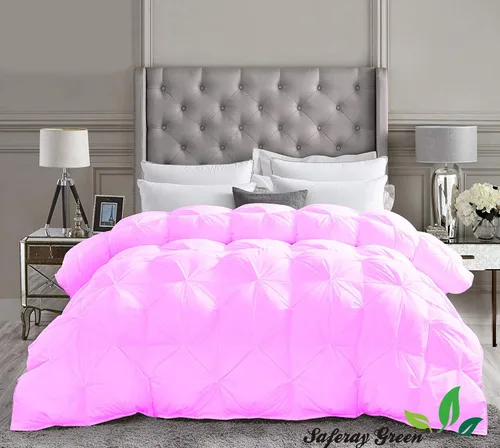 Miniatura 43 de Lujoso y lujoso para todas las estaciones, 100% algodón orgánico, tamaño individual XL, 68 x 92 pulgadas, edredón plisado de 3 piezas con 4 pestañas