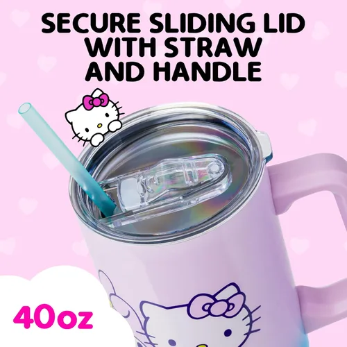 Miniatura 4 de Silver Buffalo Sanrio Hello Kitty and Friends Featuring My Melody, Kuromi, Pompompurin Rainbow Ombre - Vaso de acero inoxidable de doble pared