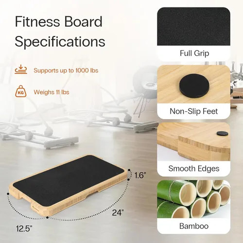 Miniatura 2 de StrongTek Resistance Band Training Platform, Heavy-Duty Bamboo/Wood Board for Safe & Stable Resistance Workouts, Non-Slip, 1000 lbs Capacity for